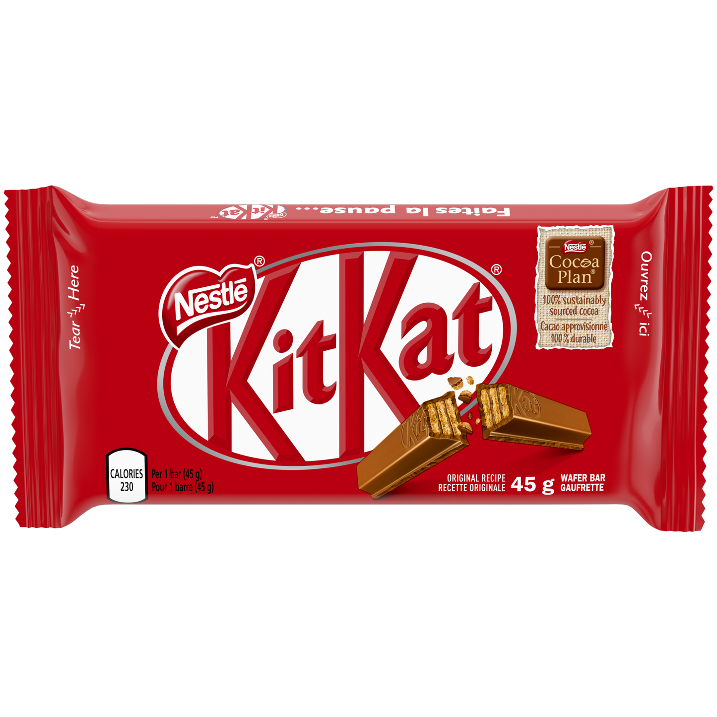 Barre de chocolat au lait à 4 doigts KITKAT